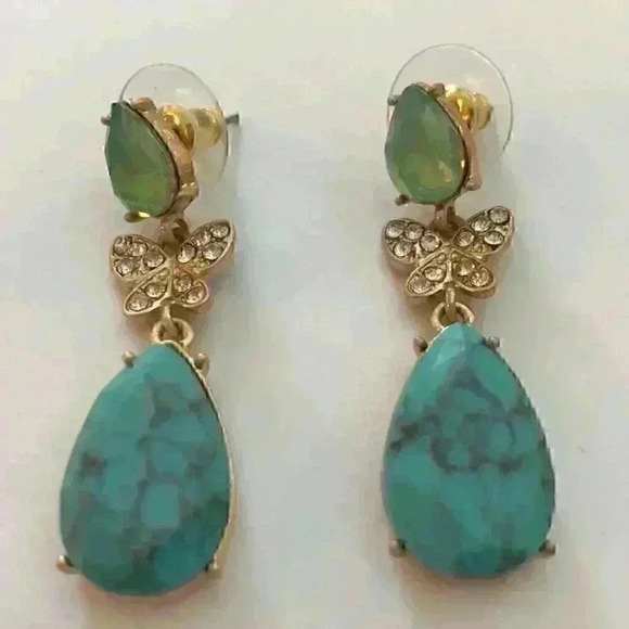 Lonna & Lilly newGold Tone Pave Butterfly Earrings - Picture 7 of 8